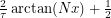 $ \frac{2}{\tau} \arctan (N x) + \frac{1}{2} $